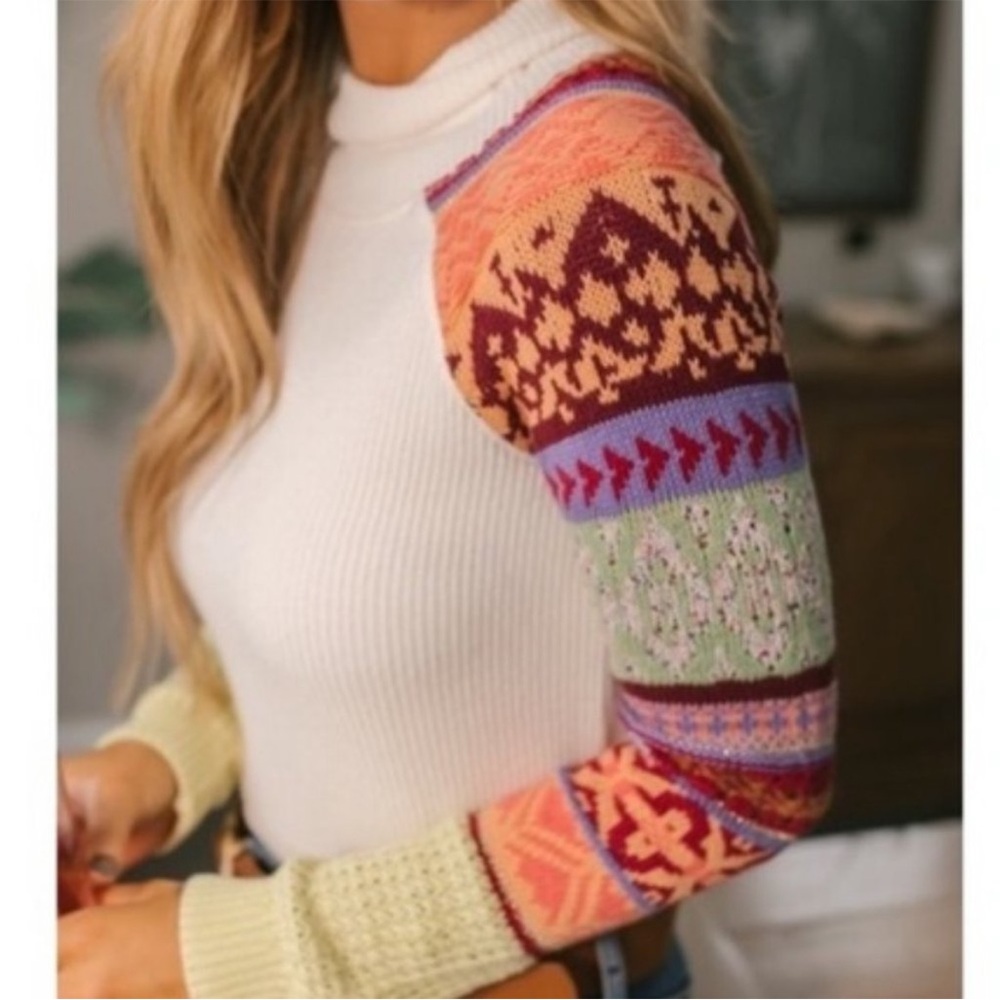 Free People Prism Swit Thermal Ski Top in Ivory Size Small